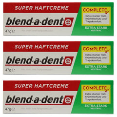 Blend-A-Dent Extra Stark Neutral Green Denture Adhesive Cream 47g - 3 Pack