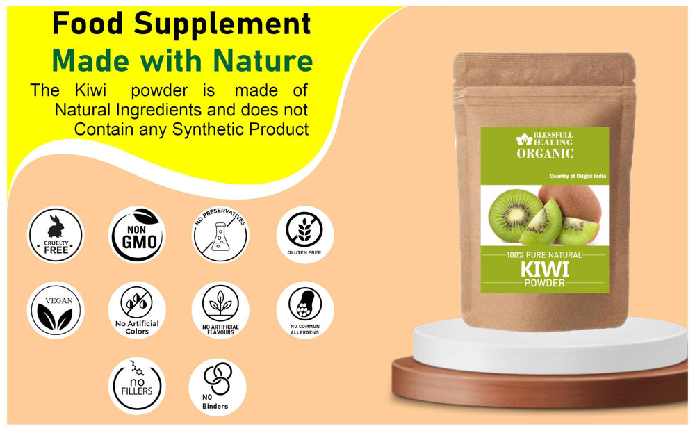 Close-up of Blessfull Healing Organic Kiwi Powder texture