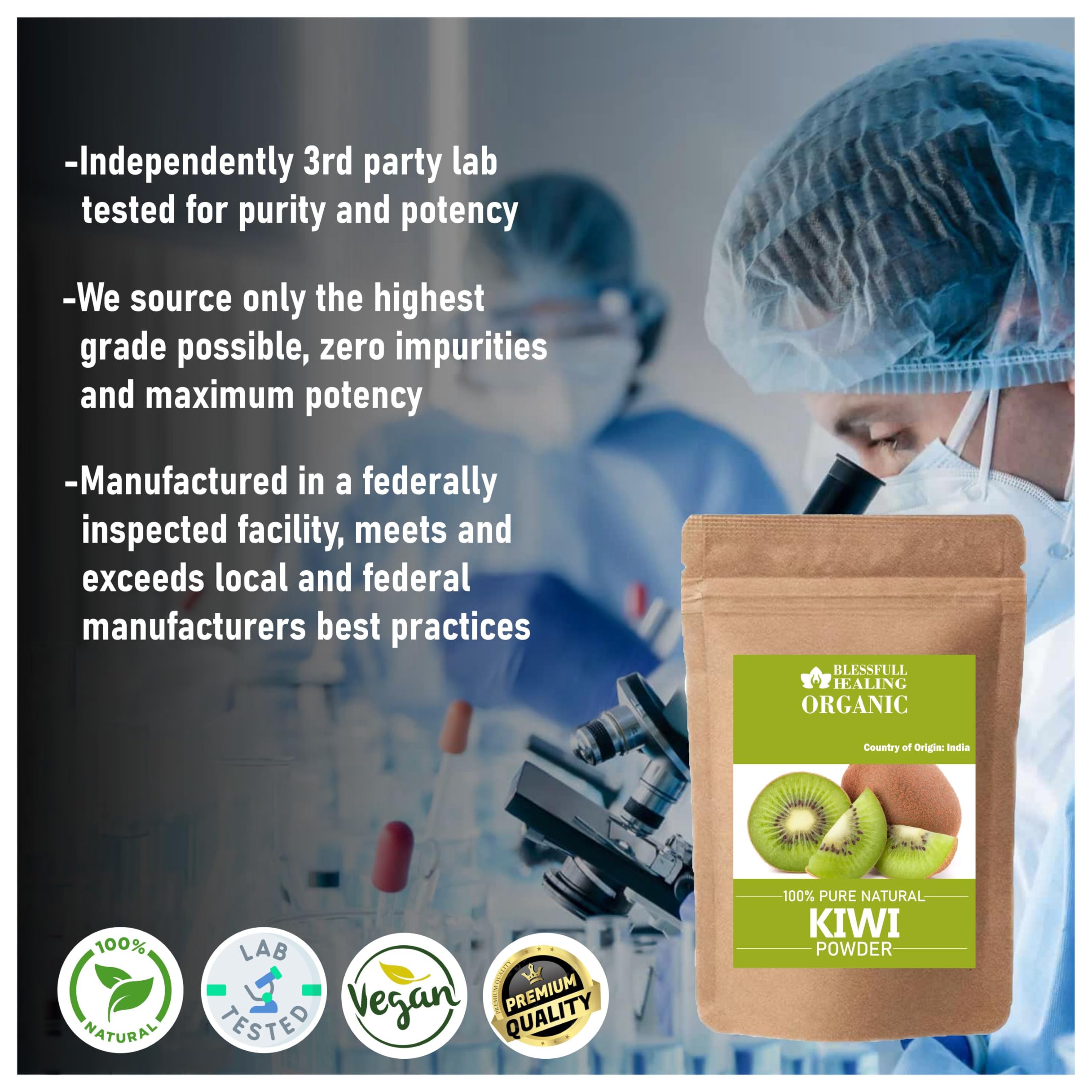 Blessfull Healing Kiwi Powder 100 g packaging box