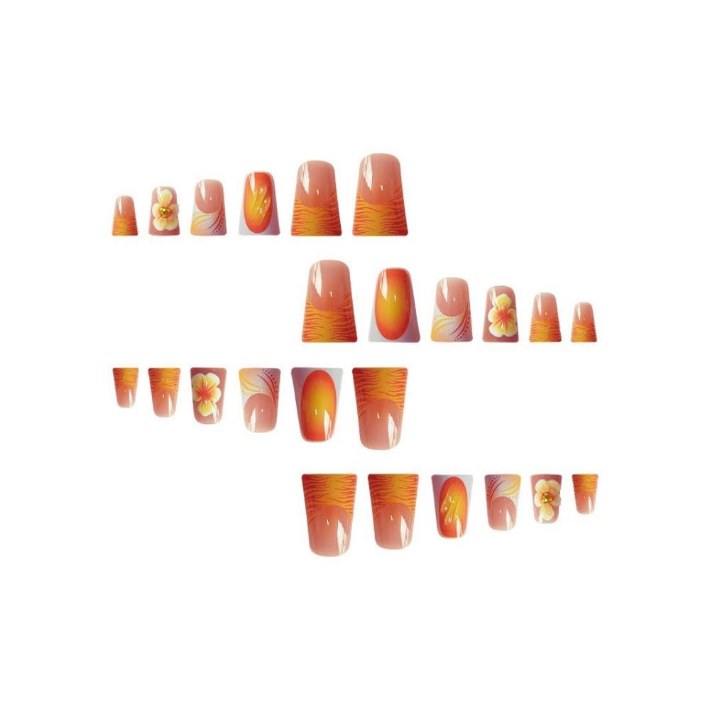 BLGTGH Duck Press On Nails Zebra French Tip for bold look