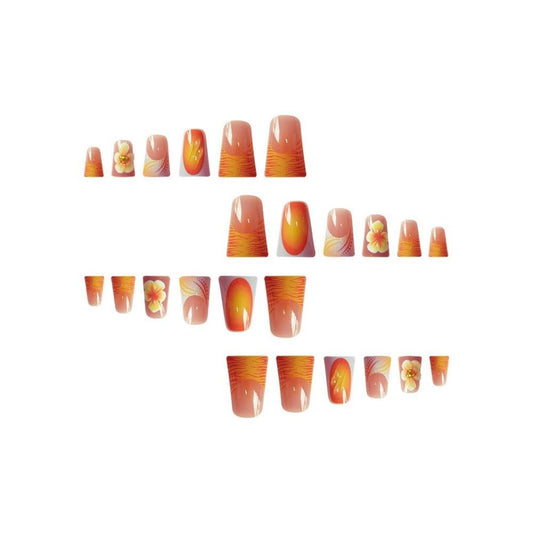 BLGTGH Duck Press On Nails Zebra French Tip for bold look