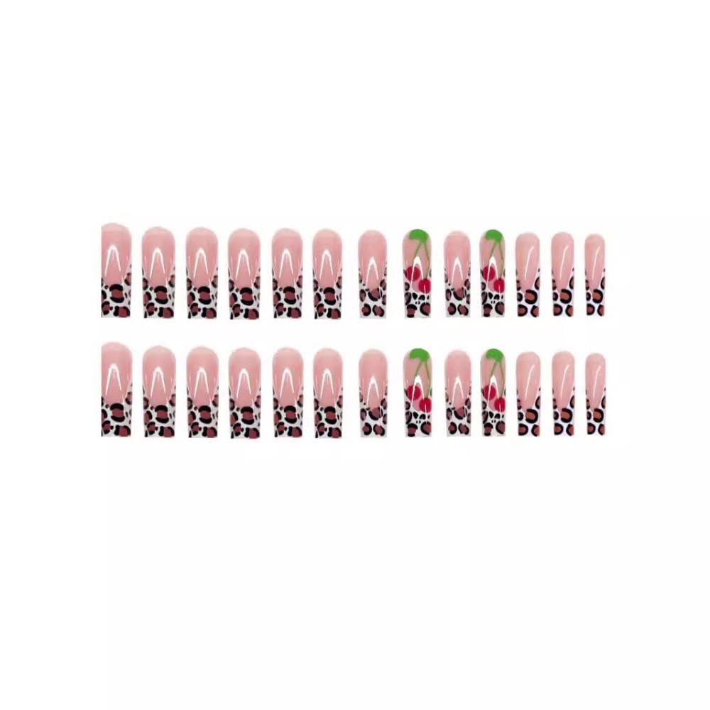 BLGTGH long square press-on nails on finger, easy DIY manicure.