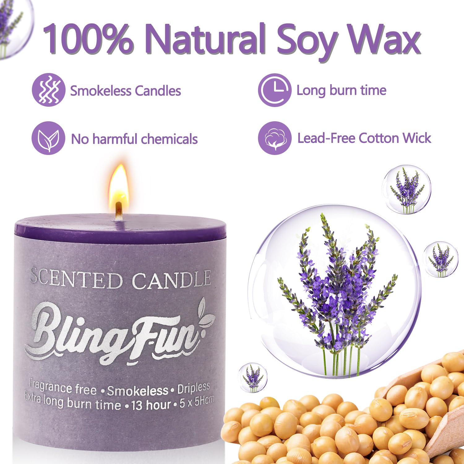 Blingfun flower candle cherry blossoms for fresh floral mood and uplifting spaces.
