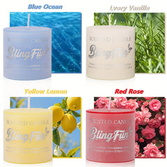 Blingfun flower candle green tea for refreshing focus and calm energy.