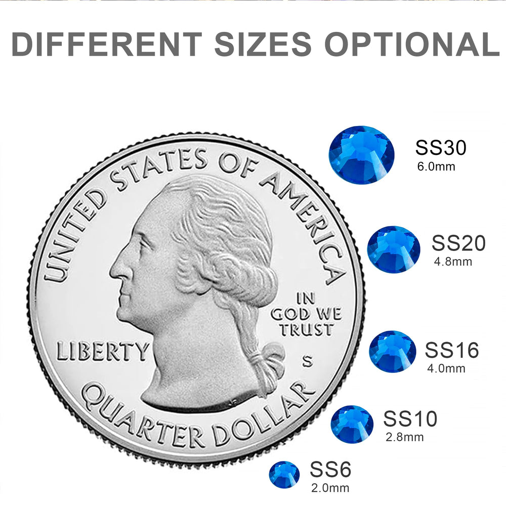SS30 Capri Blue rhinestones offer consistent size for reliable craft projects