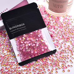 Blinginbox luminous opal rose rhinestones for crafts and jewelry making