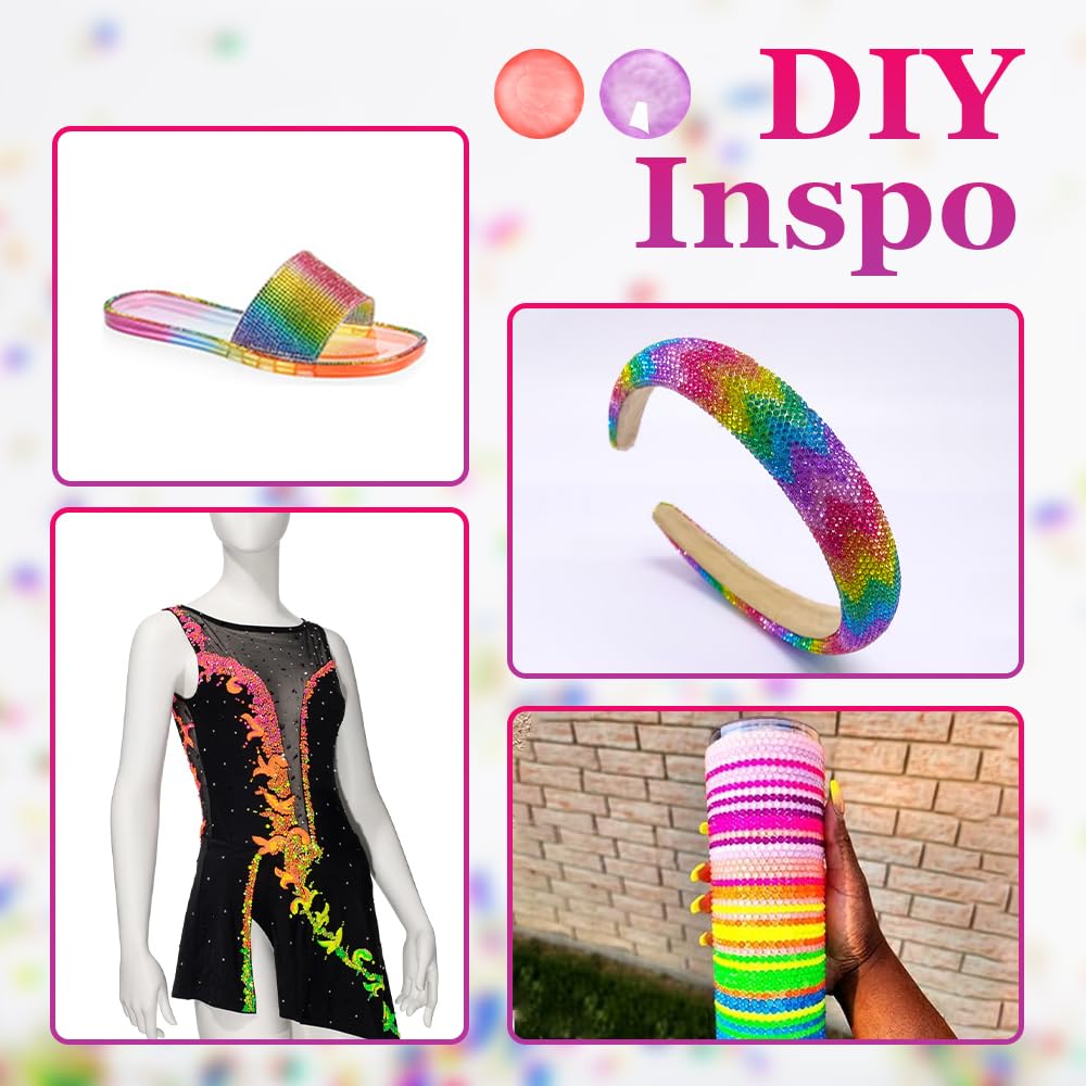 Blinginbox orange neon rhinestones brighten makeup looks and fashion accents.