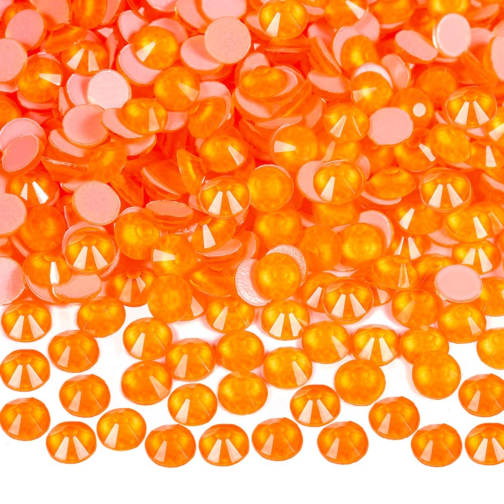 Blinginbox orange neon flatback rhinestones for nails and crafts with sparkling shine.