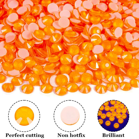 Blinginbox orange neon rhinestones glow under UV light for vivid accents.