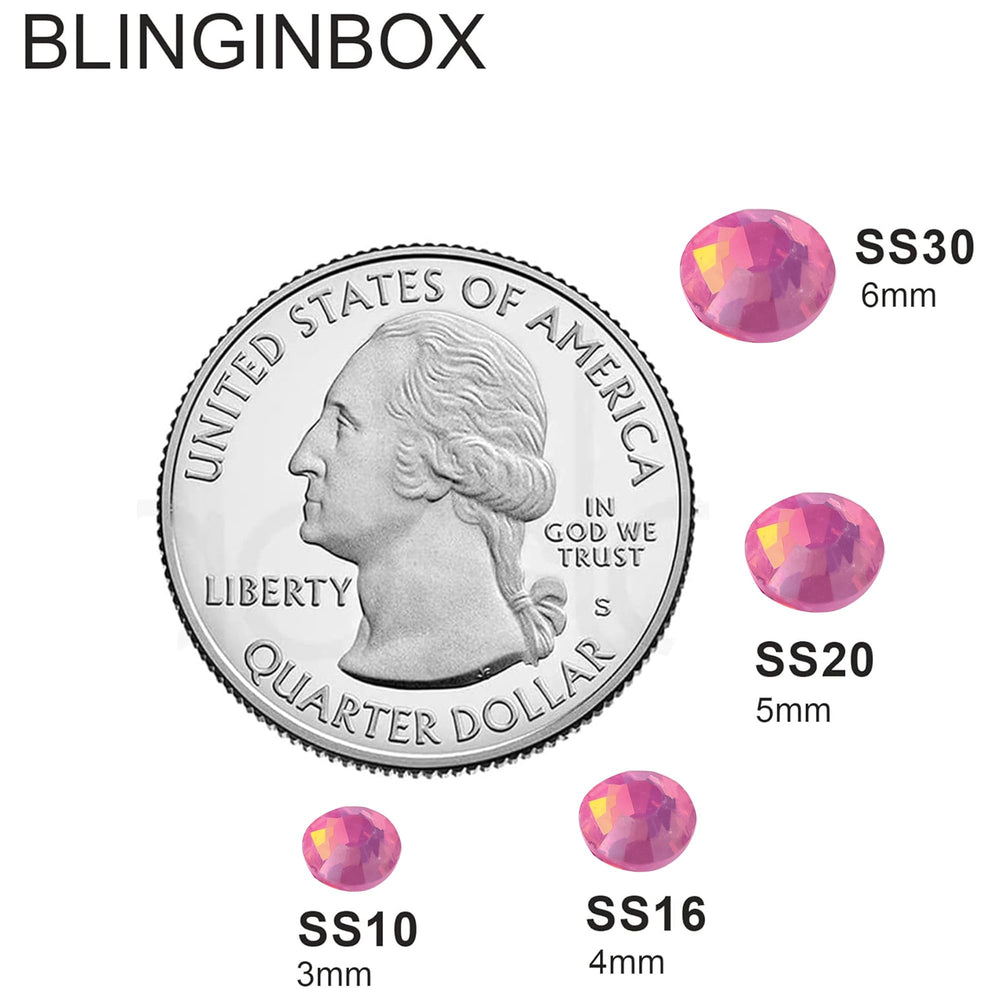 BLINGINBOX 288-piece glass rhinestones pack details