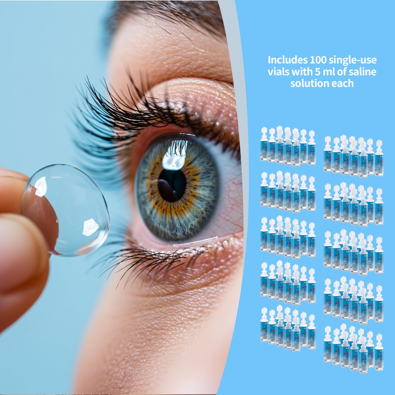 Sterile preservative-free saline vials with twist-top cap