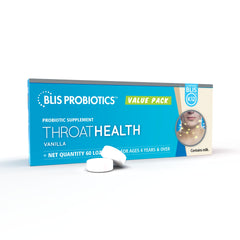 BLIS ThroatHealth K12 Vanilla lozenges box front view
