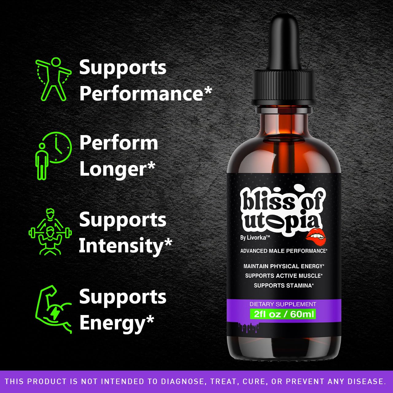 Side view of Bliss of Utopia Drops bottle