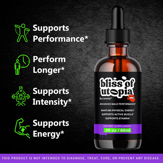 Side view of Bliss of Utopia Drops bottle