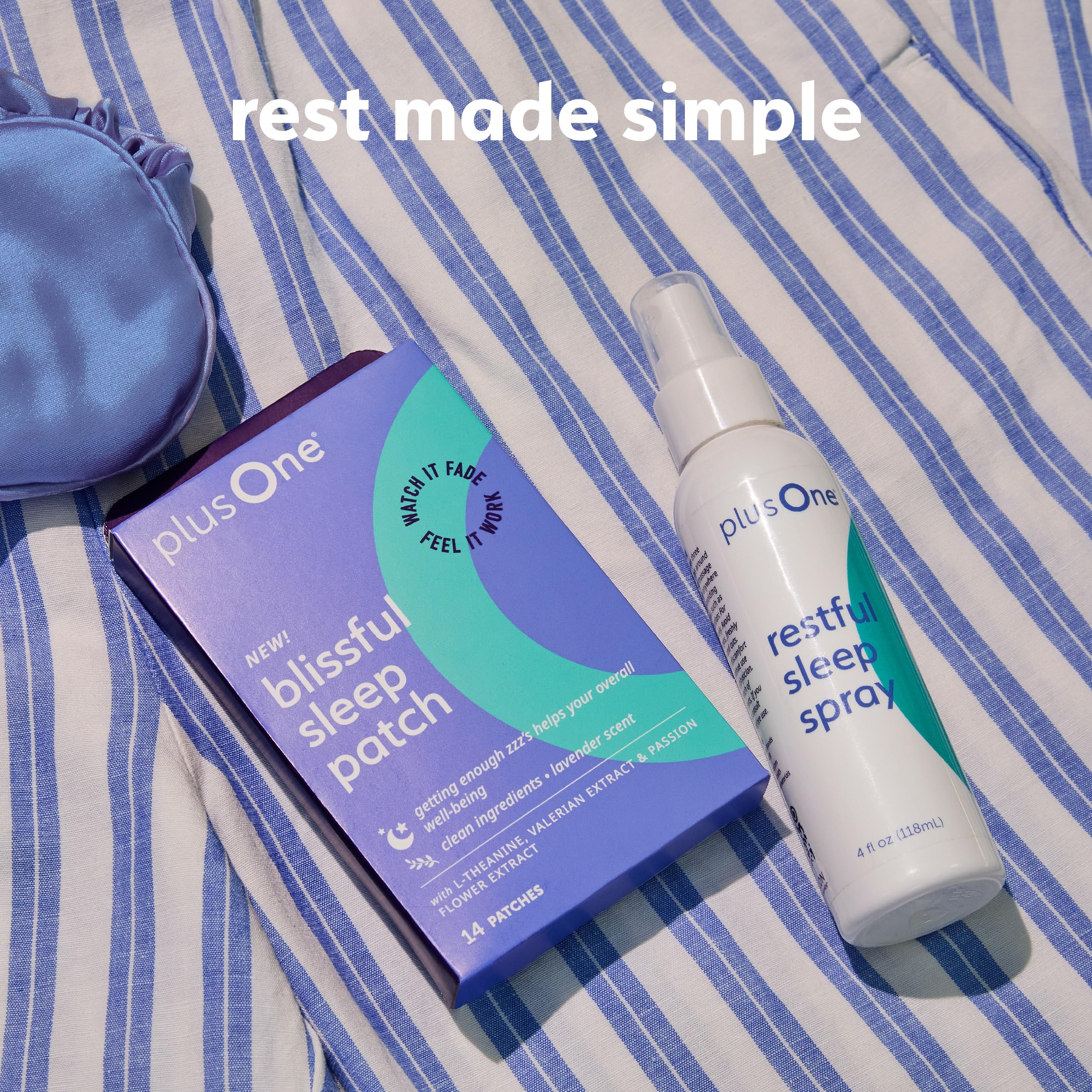 Front view of Blissful Sleep Spray bottle on neutral background