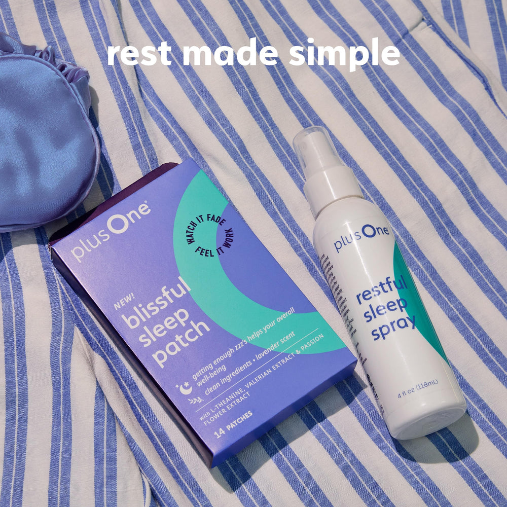 Front view of Blissful Sleep Spray bottle on neutral background