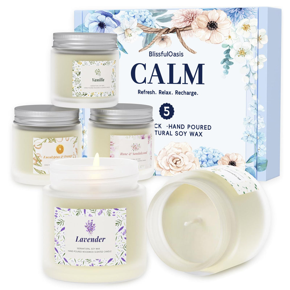 Rose & Sandalwood scented candle in glass jar
