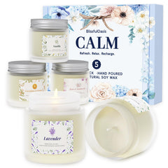 Rose & Sandalwood scented candle in glass jar