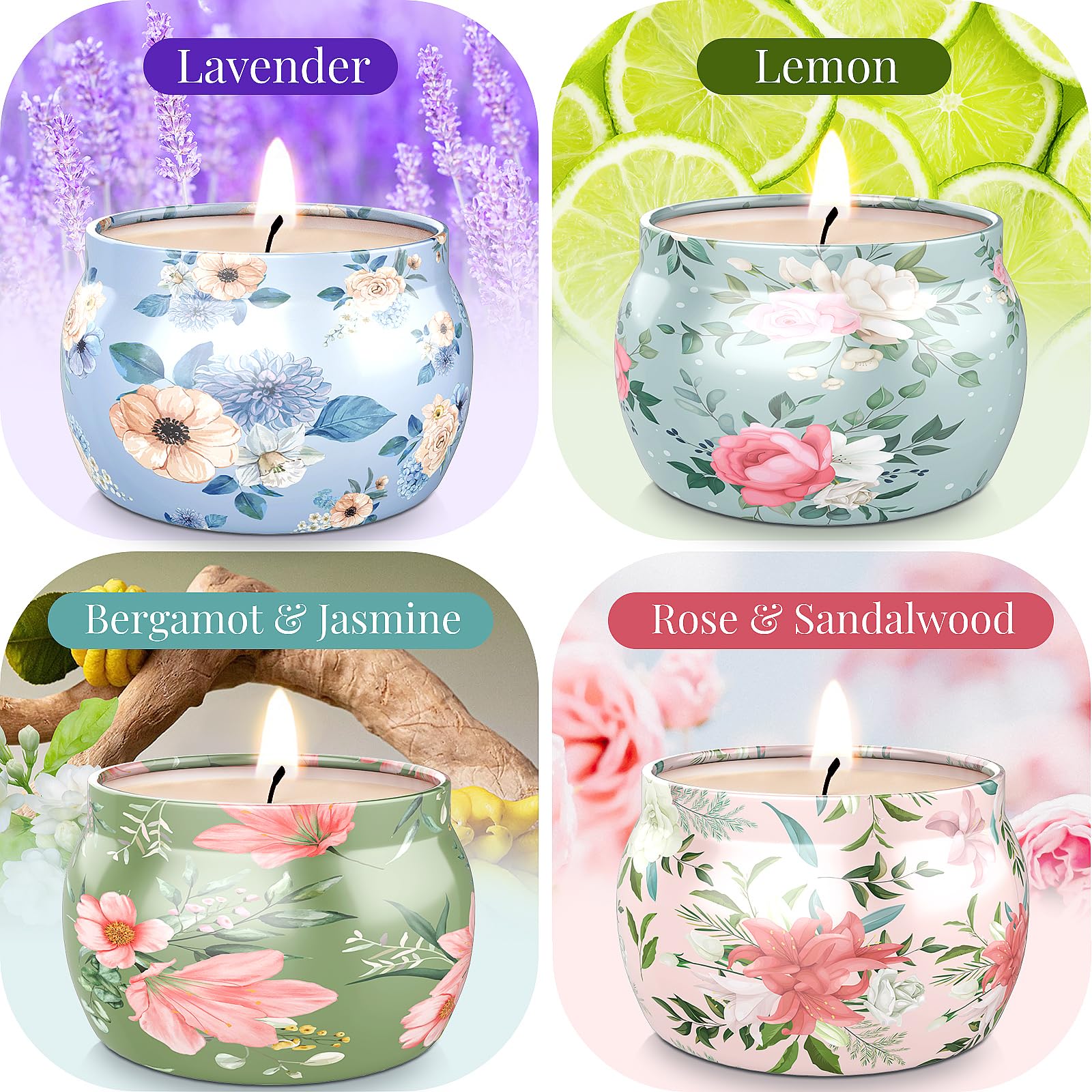 Lemon fragrance candle from BlissfulOasis set