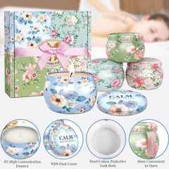Rose & Sandalwood fragrance candle from BlissfulOasis set