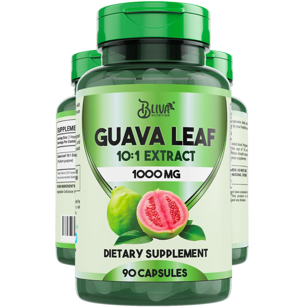 Bliva Guava Leaf Extract Capsules bottle and label
