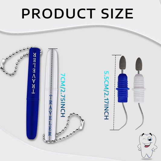 Side view of the two metal dental picks