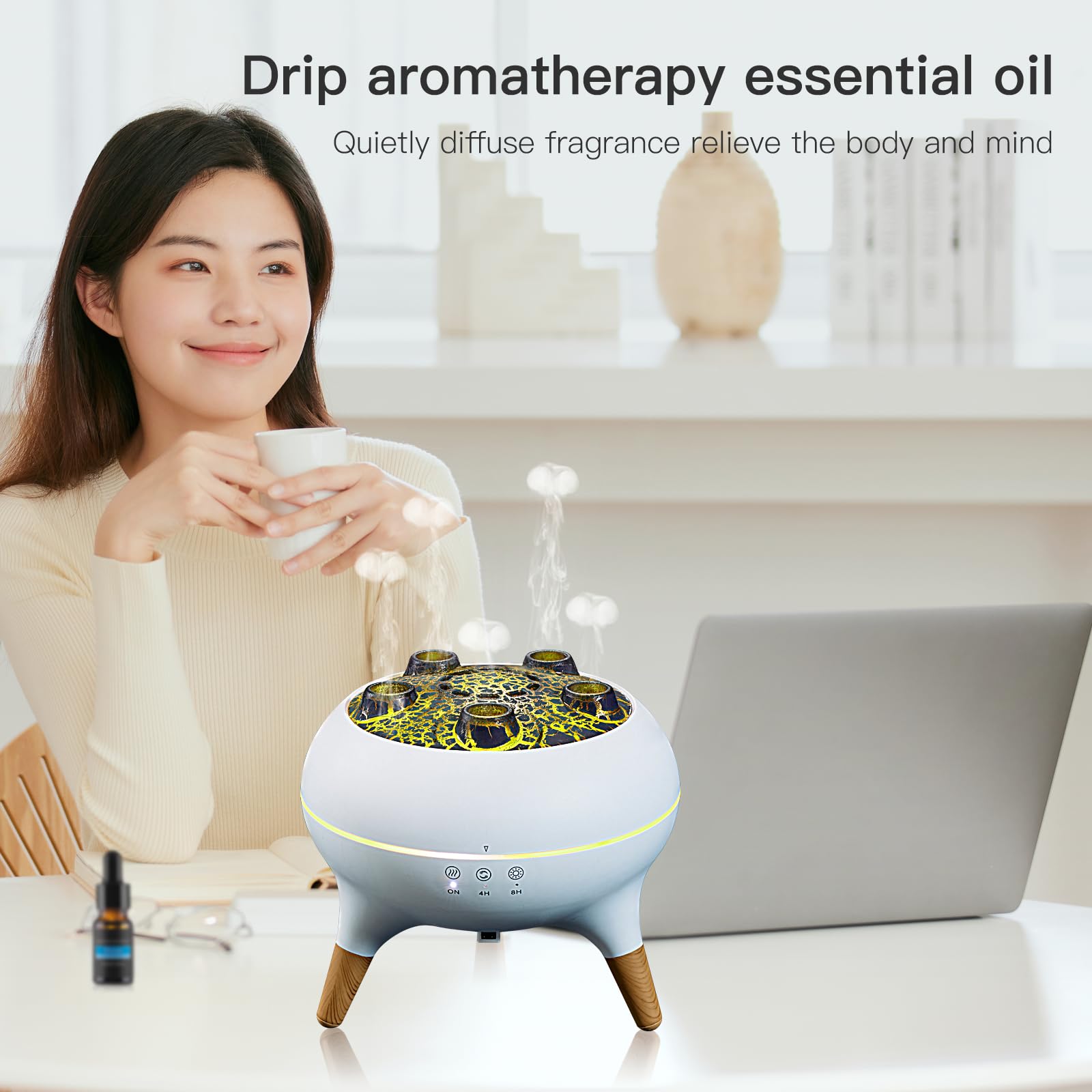 Leakproof jellyfish diffuser with spill-resistant nozzles