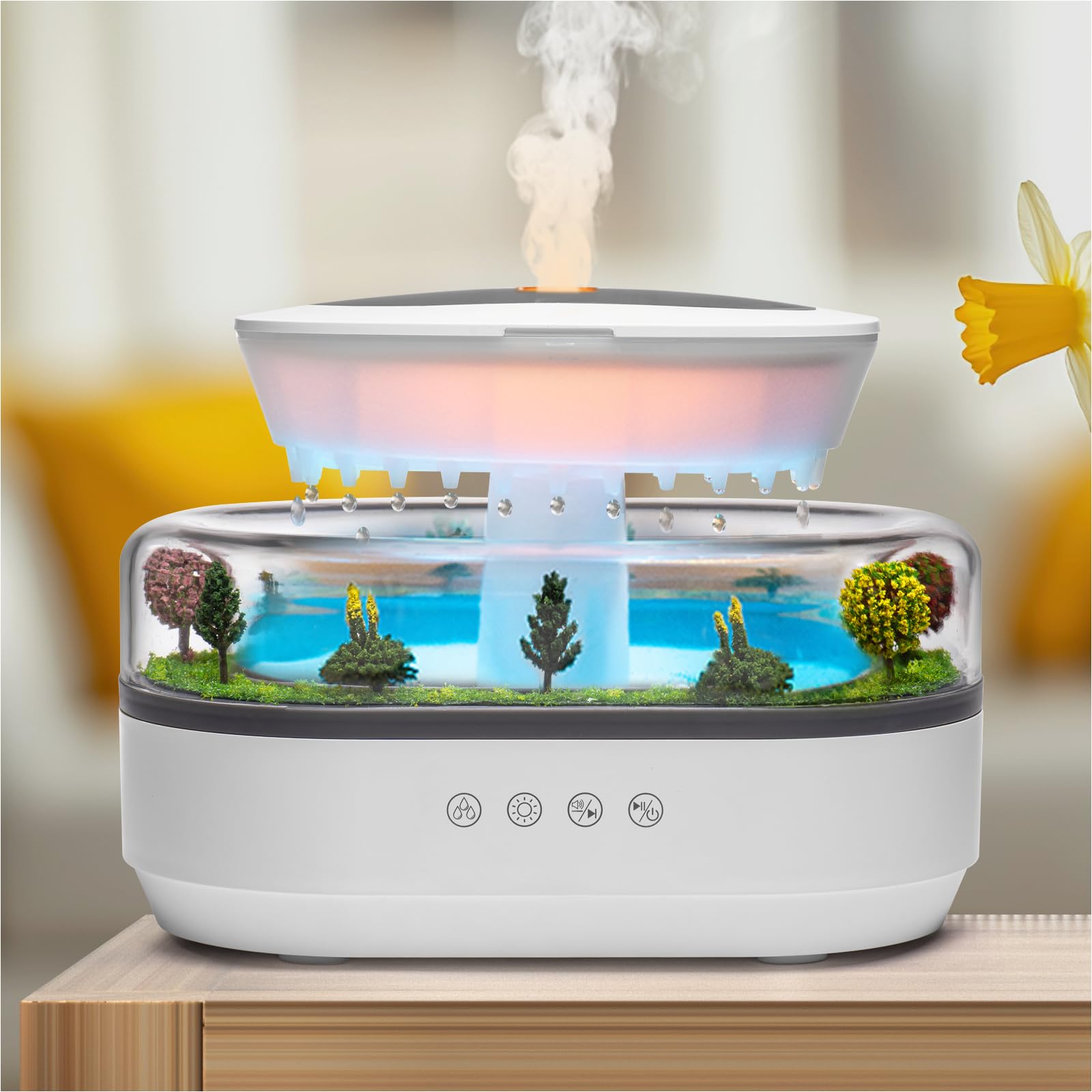 BLOIMP 250ML Rain Cloud Essential Oil Diffuser in white grey finish