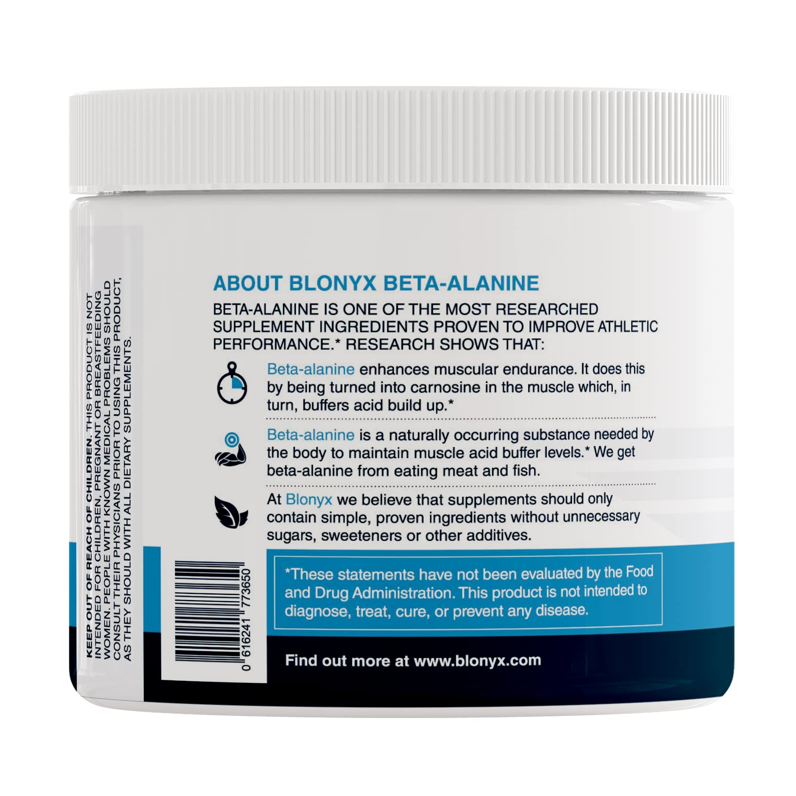 Front view of Blonyx Beta-Alanine packaging