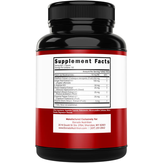 Capsules in a bottle showing 150-count supply