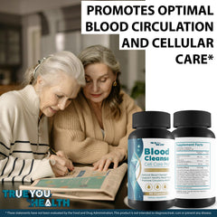 Close up of Blood Cleanse Cell Care Pro bottle with turmeric and berberine