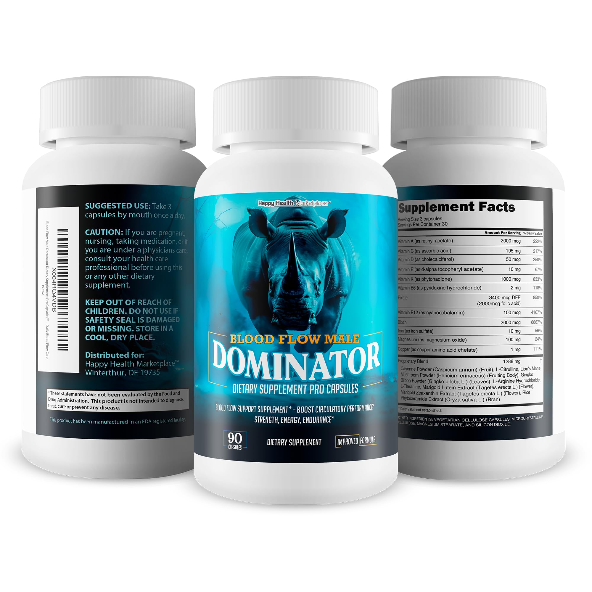 Blood Flow Male Dominator vasodilation and nitric oxide support