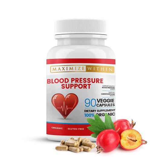 Blood Pressure Support capsules featuring Hawthorn, Hibiscus, Olive Leaf, Garlic and Green Tea – 90 capsules