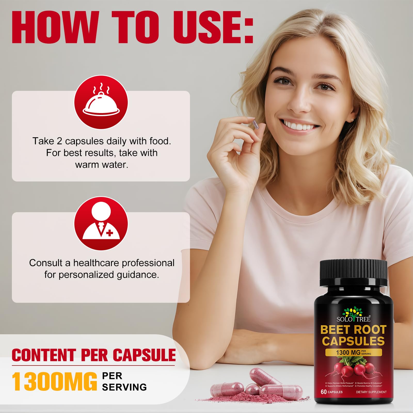 Beet root capsules for blood pressure support