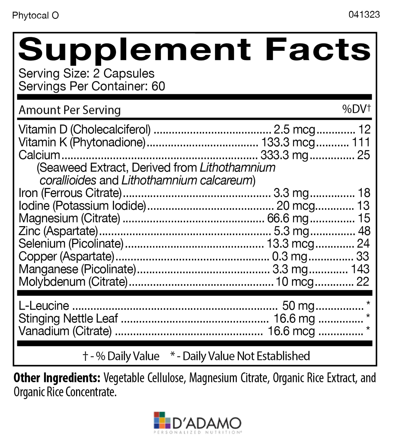 Type O tailored nutrition ingredients and minerals illustration