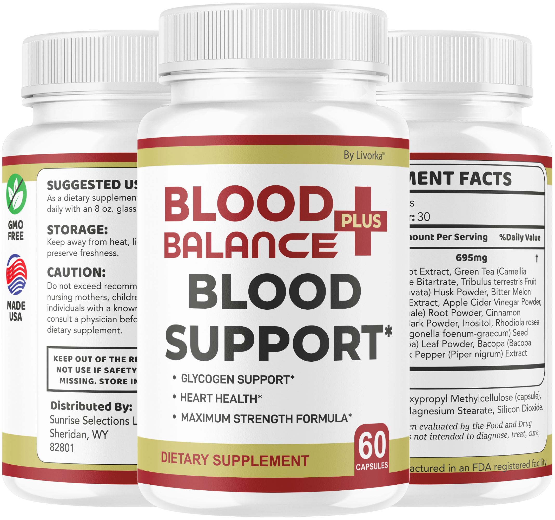 BloodBalance Plus bottle with capsules close-up