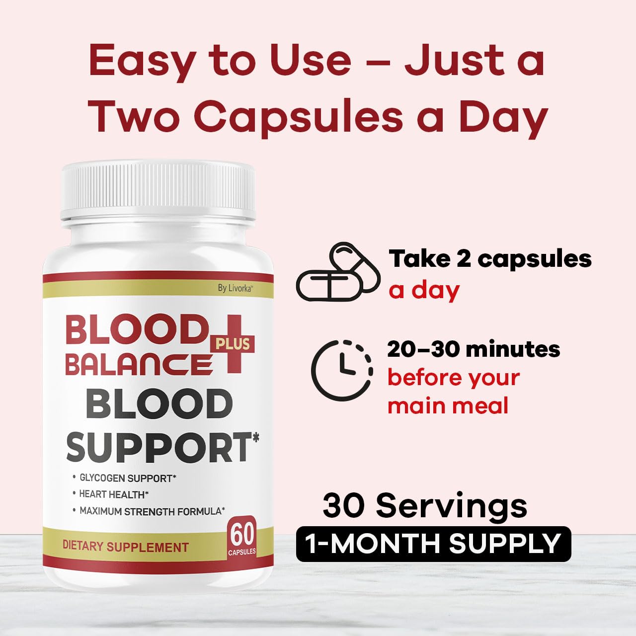 BloodBalance Plus Capsules supplement label close-up