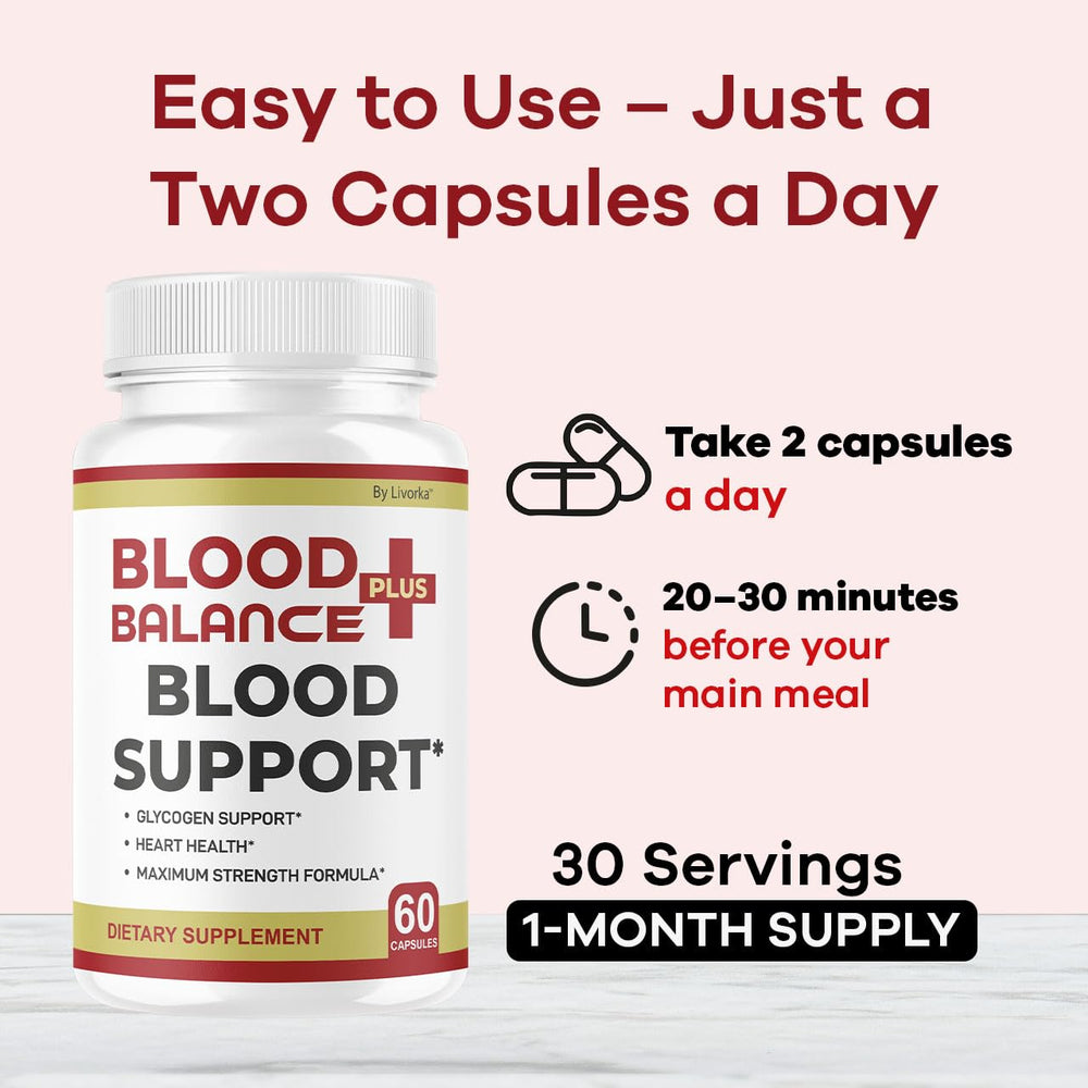 BloodBalance Plus Capsules supplement label close-up