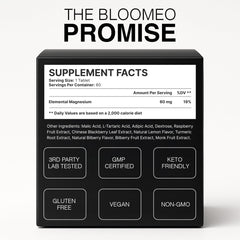Close-up of bottle label for Bloom H2 Tabs