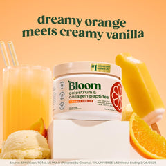 Packshot of Bloom Nutrition Bovine Colostrum Powder Orange Cream 25 servings