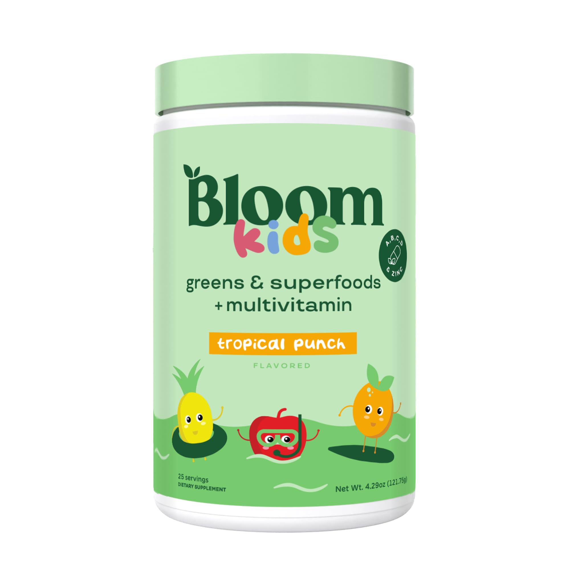Bloom Nutrition Kids Greens Powder Tropical Punch packaging