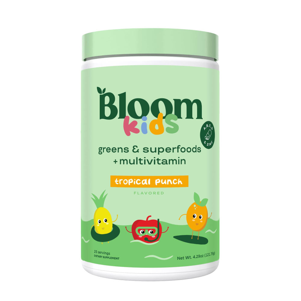 Bloom Nutrition Kids Greens Powder Tropical Punch packaging