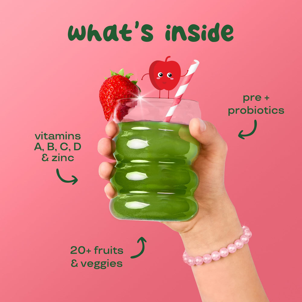Bloom Nutrition mixed drink in glass illustrating quick prep and kid-friendly taste