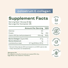 Sustainably sourced colostrum and grass-fed collagen from USA family farms
