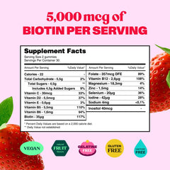 Close-up of Bloom Robbins Hair Gummies bottle label