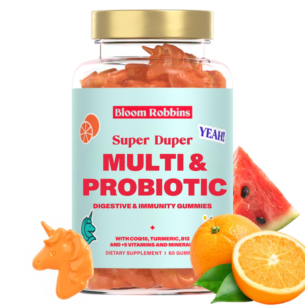 Bloom Robbins Probiotic Gummies bottle on white background