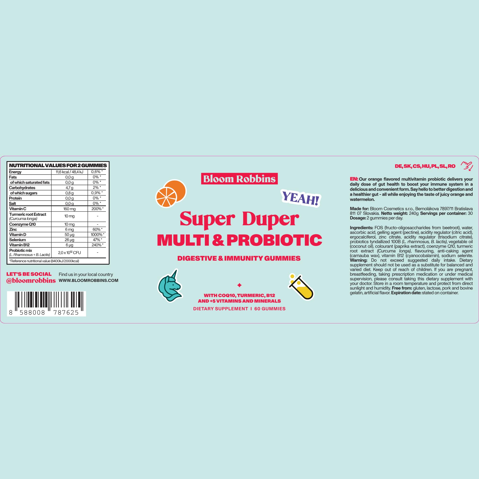 Serving suggestion of probiotic gummies