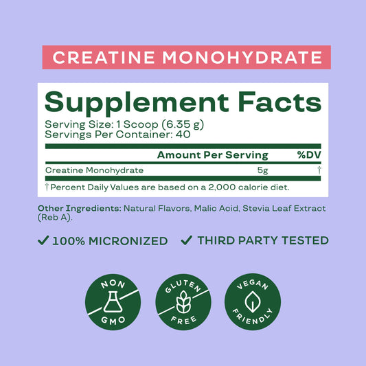 Creatine micronized packaging and label