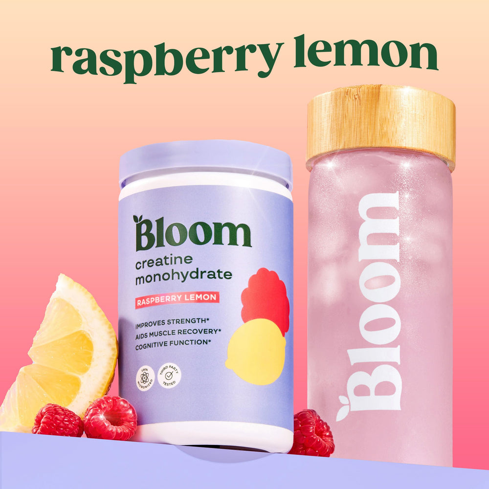 Raspberry Lemon flavor packaging for Bloom Creatine