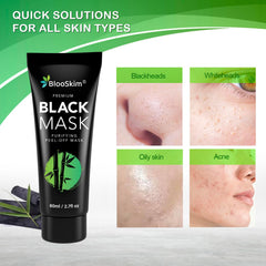 Blooskim matte finish for oily skin during mask treatment.